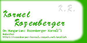 kornel rozenberger business card